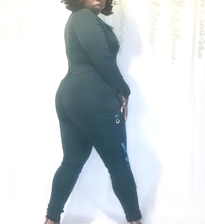 Green jumpsuit