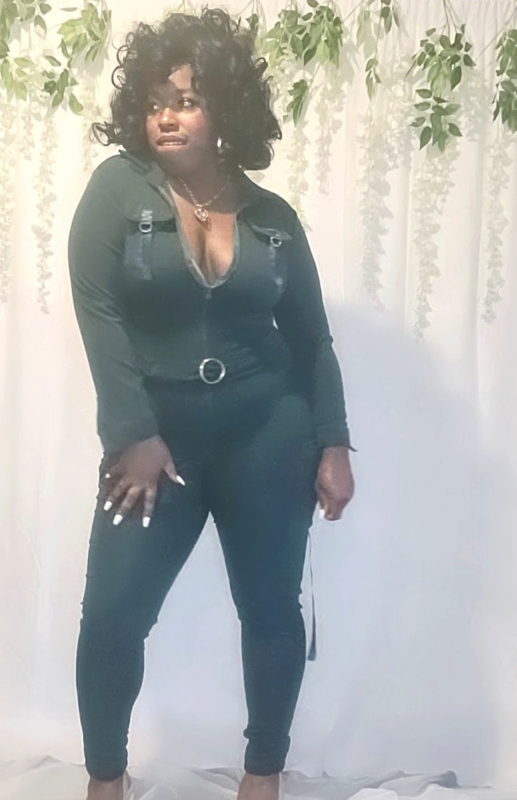 Green jumpsuit